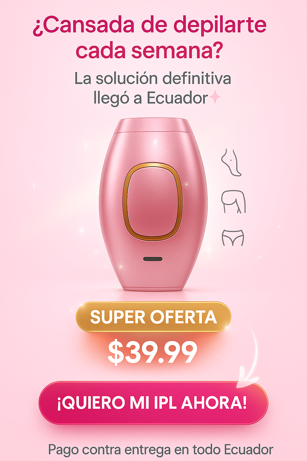 Depiladora Láser de Luz Pulsada “¡Elimina el vello para siempre y luce tu piel perfecta hoy mismo!